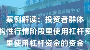 案例解读:投资者群体在当前结构性行情阶段里使用杠杆资金的资金